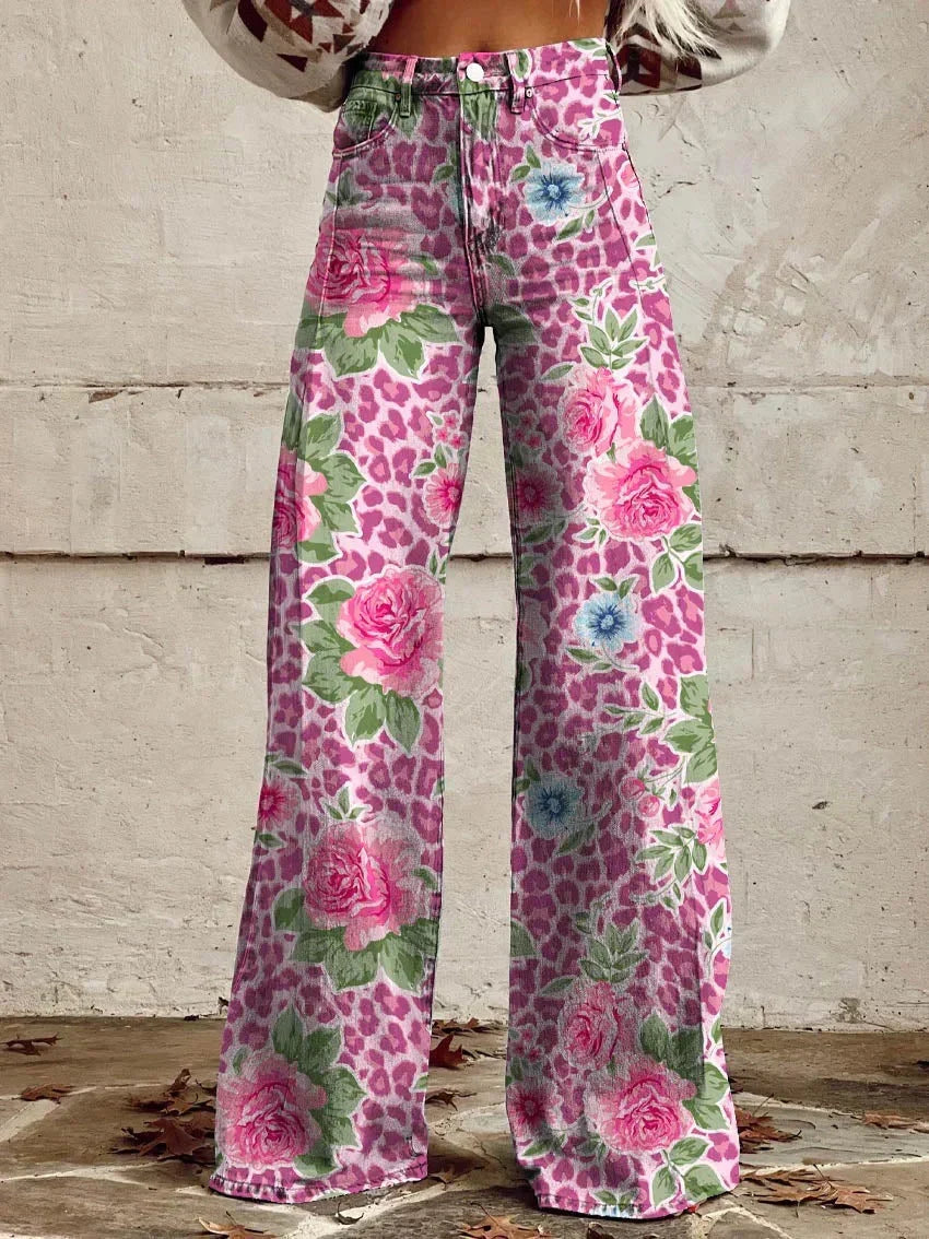 VELOURA | Jean Largo Floral Bohemio