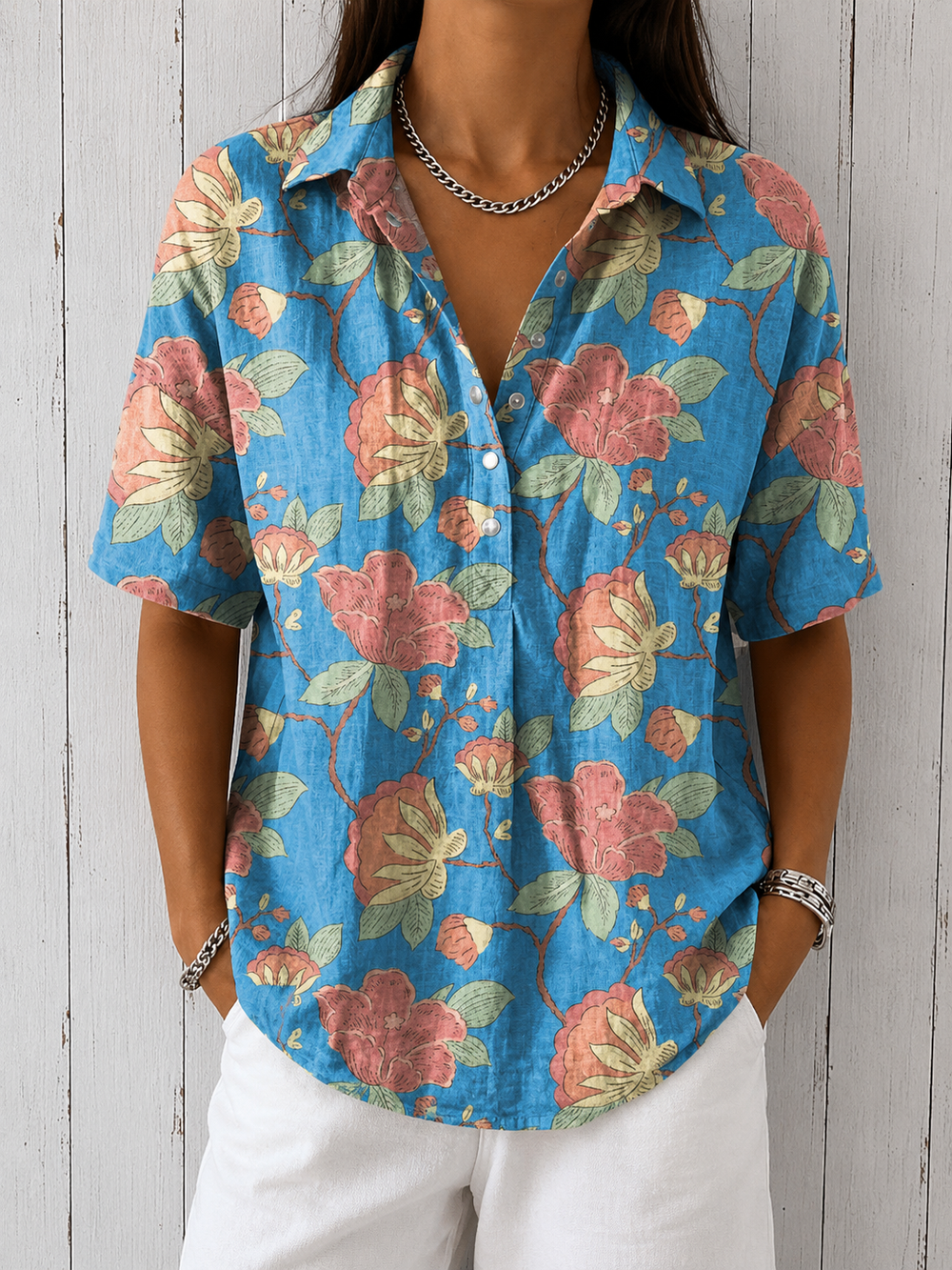 VELOURA | Blusa Floral Elegante Bérénice