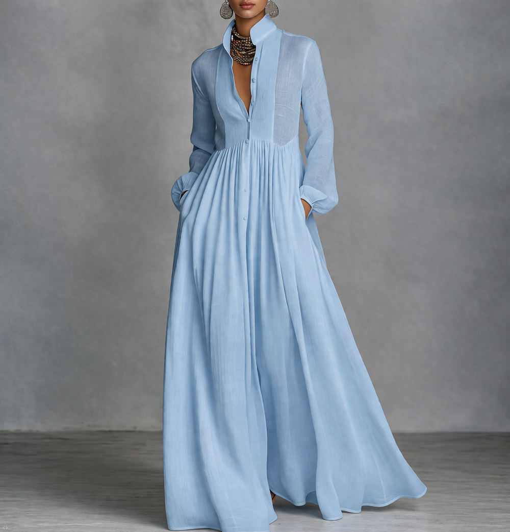 VELOURA | Vestido Largo Fluido Elegante Mathilde