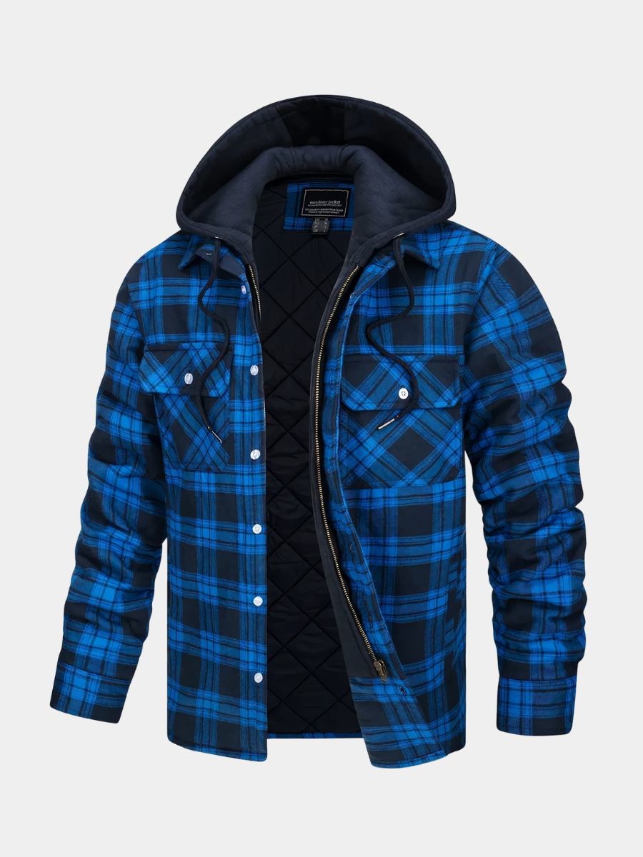 VELOURA | CHAQUETA A CUADROS CON CAPUCHA