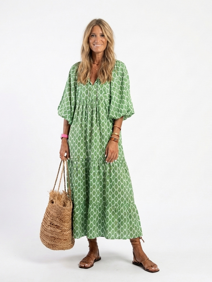 VELOURA | Vestido midi de manga tres cuartos Apolline