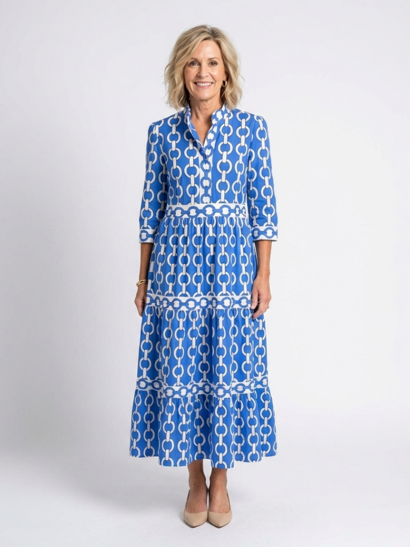 VELOURA | Vestido midi de manga tres cuartos Ysolde