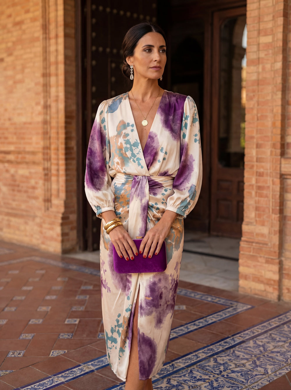 VELOURA | Vestido Cruzado Satinado Léa