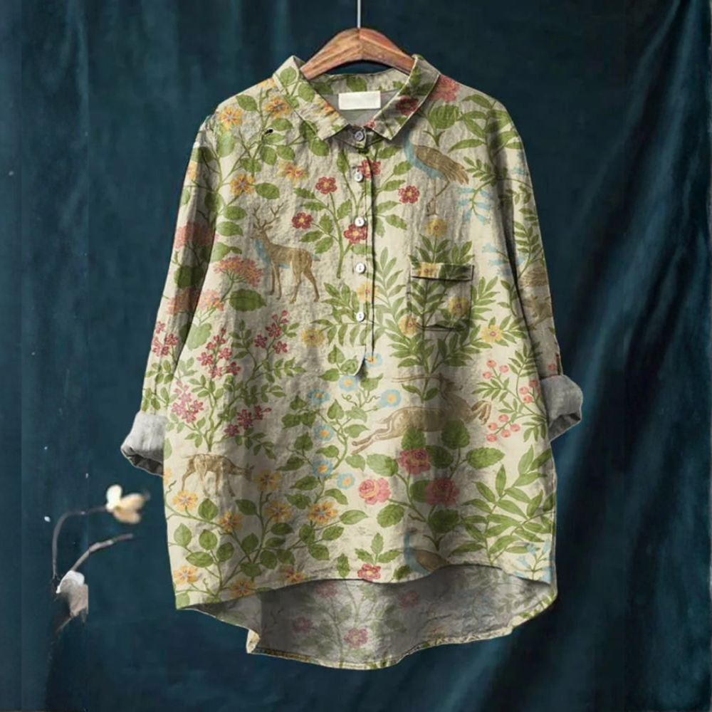 VELOURA | Camisa Elegante con Estampado Beatriz