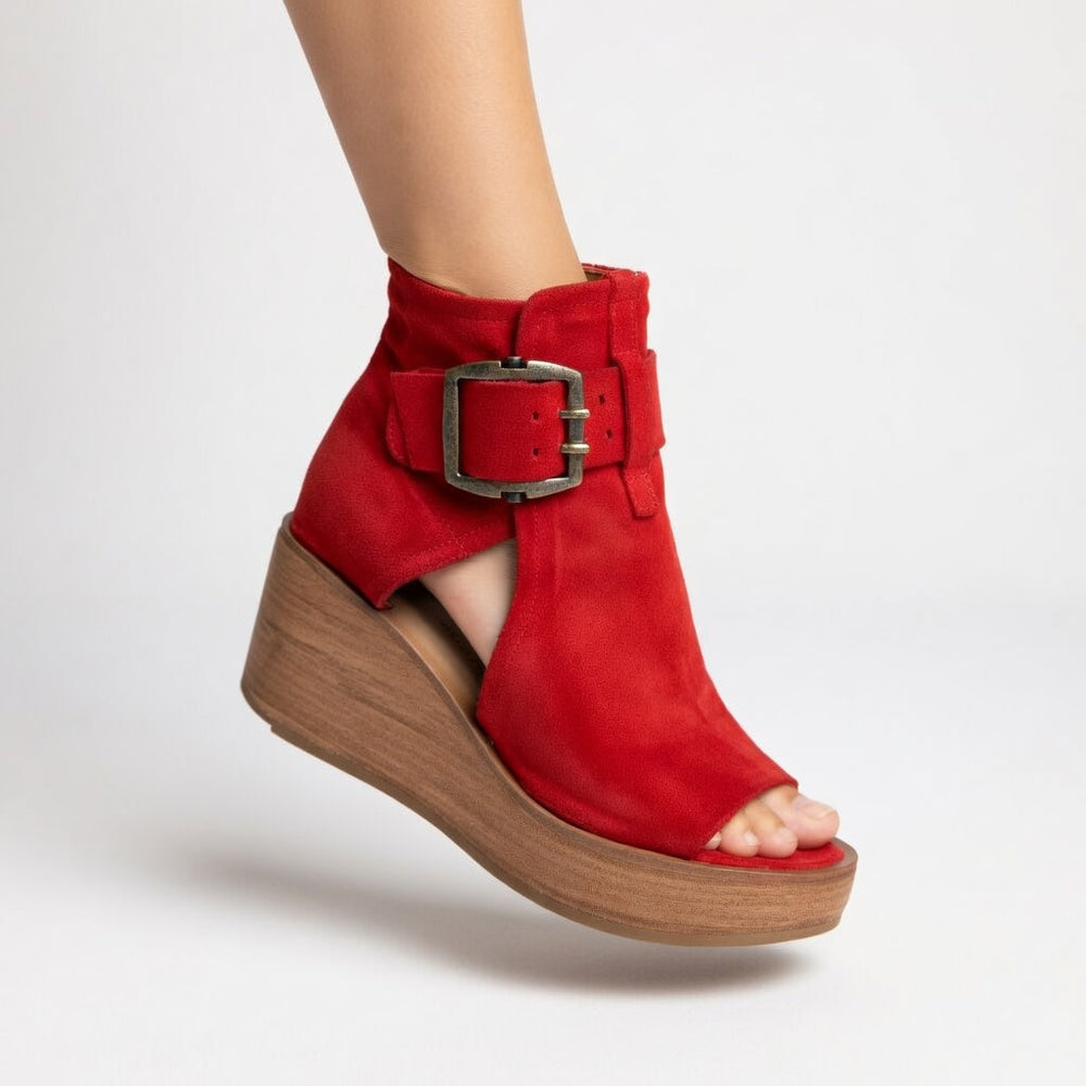 VELOURA | Botines con cuña abiertos Lila