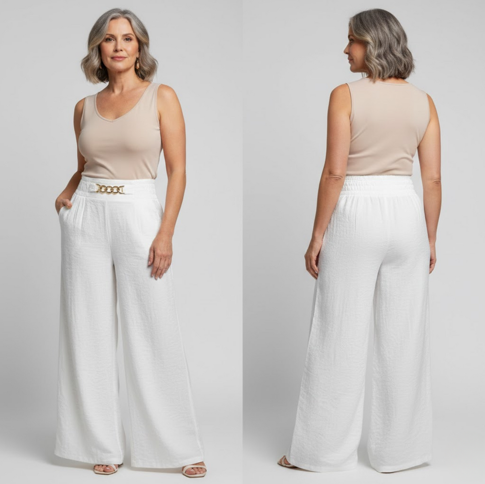 Évelyne™ — Pantalón ancho de tiro alto moldeador