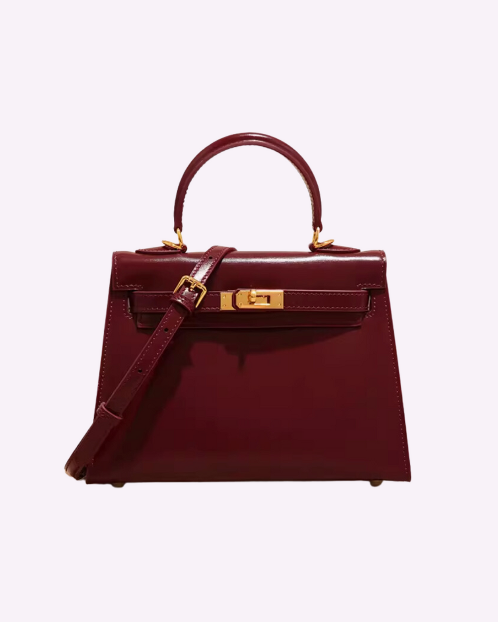 VELOURA | MINI BOLSO DE CUERO BURDEOS ELEGANTE
