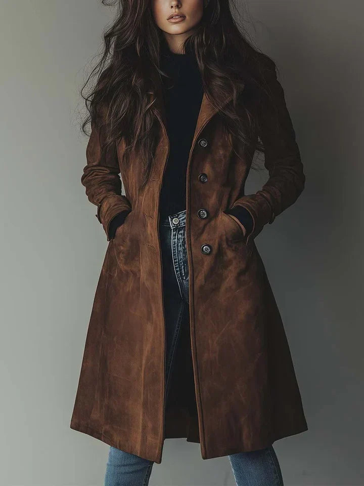 VELOURA | ABRIGO ELEGANTE DE TEXTURA SUEDE