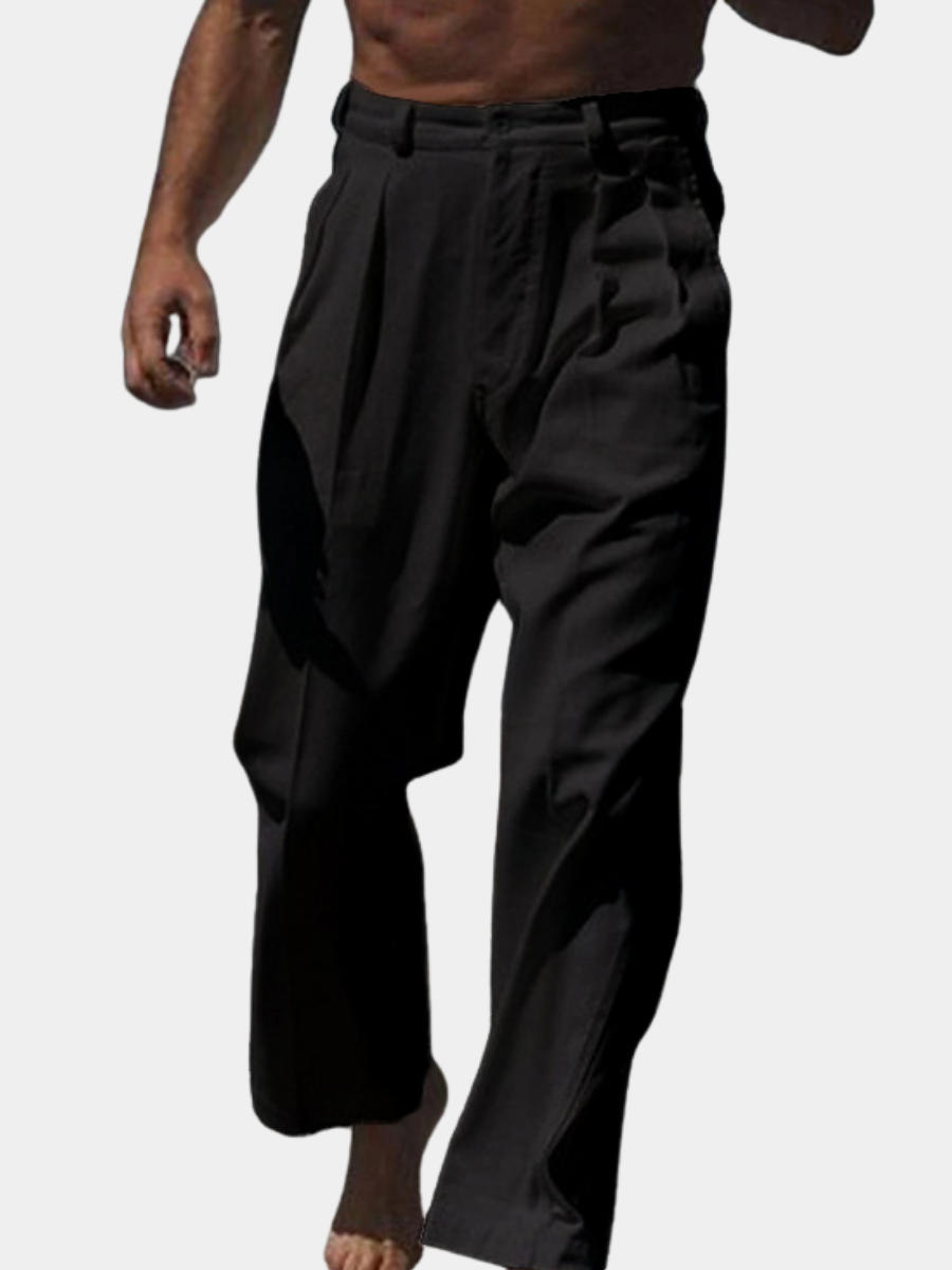 VELOURA | PANTALONES THEO DE LINO CON PIERNA ANCHA