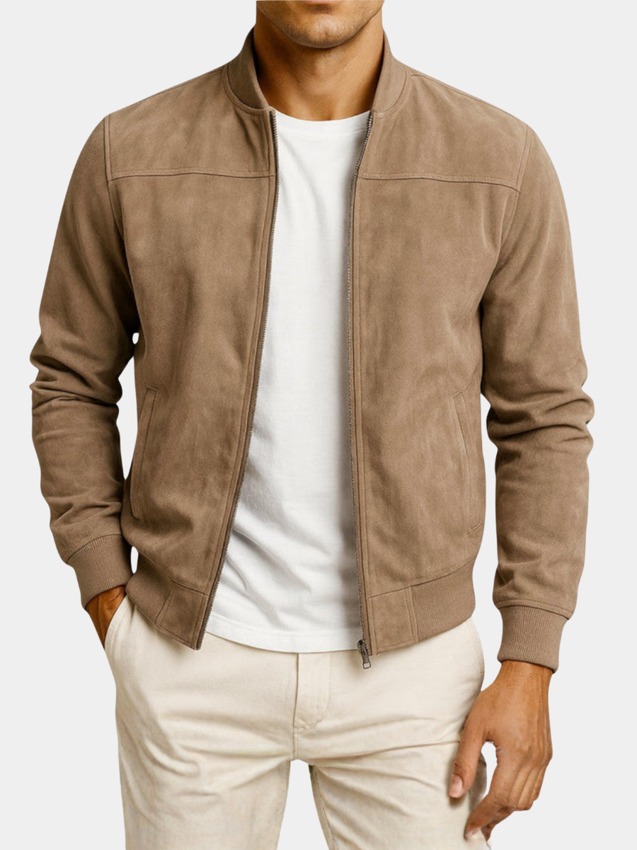 VELOURA | CHAQUETA BOMBER DE CUERO SUEDE HOMBRE