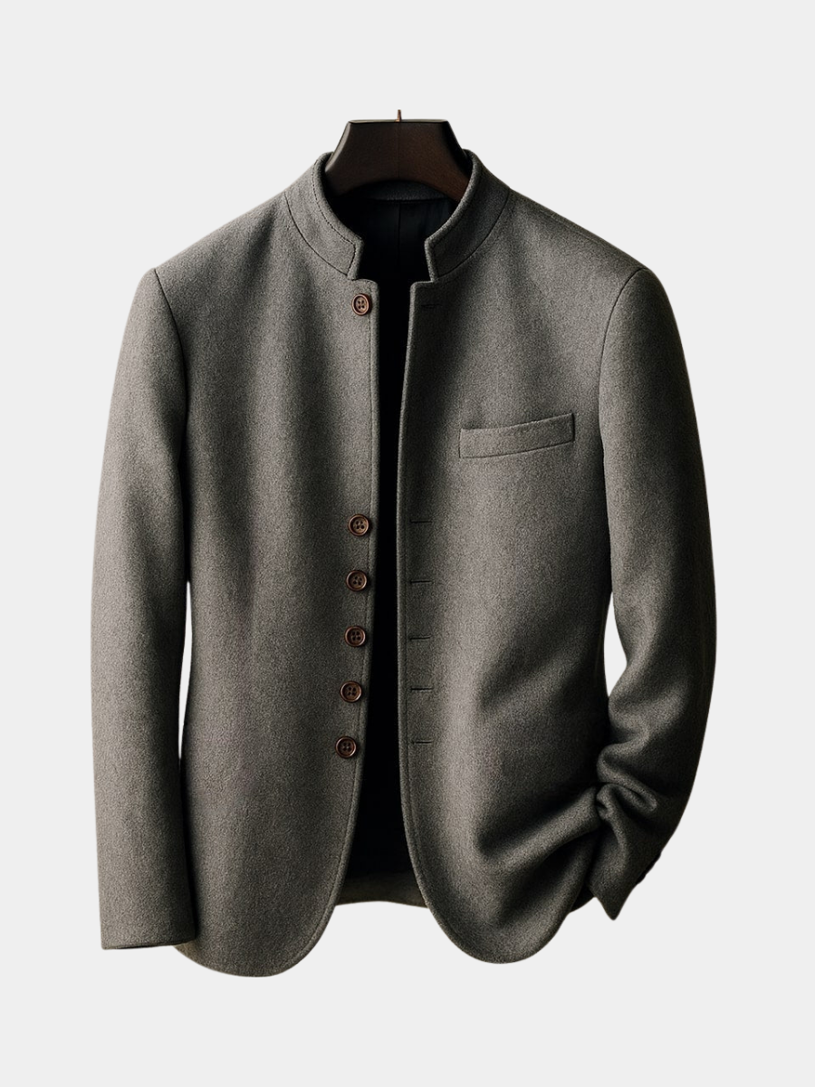 VELOURA | CHAQUETA DE LANA CON CUELLO RECTO