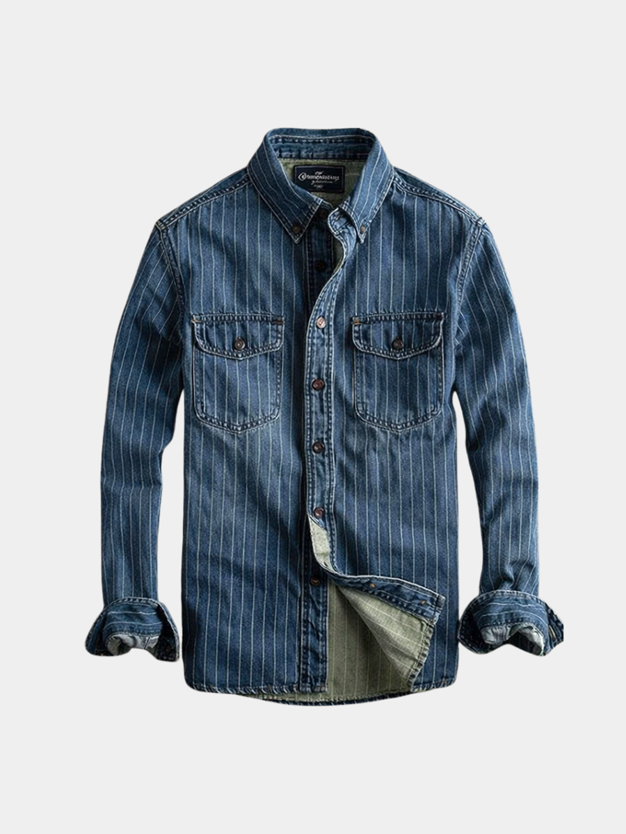 VELOURA | CAMISA DE RAYAS DE MANGA LARGA PARA HOMBRE