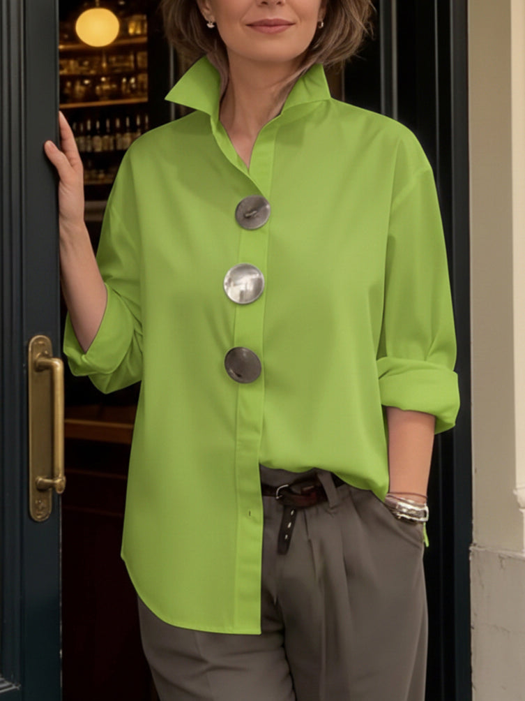 VELOURA | Blusa Elegante con Grandes Botones Sophie