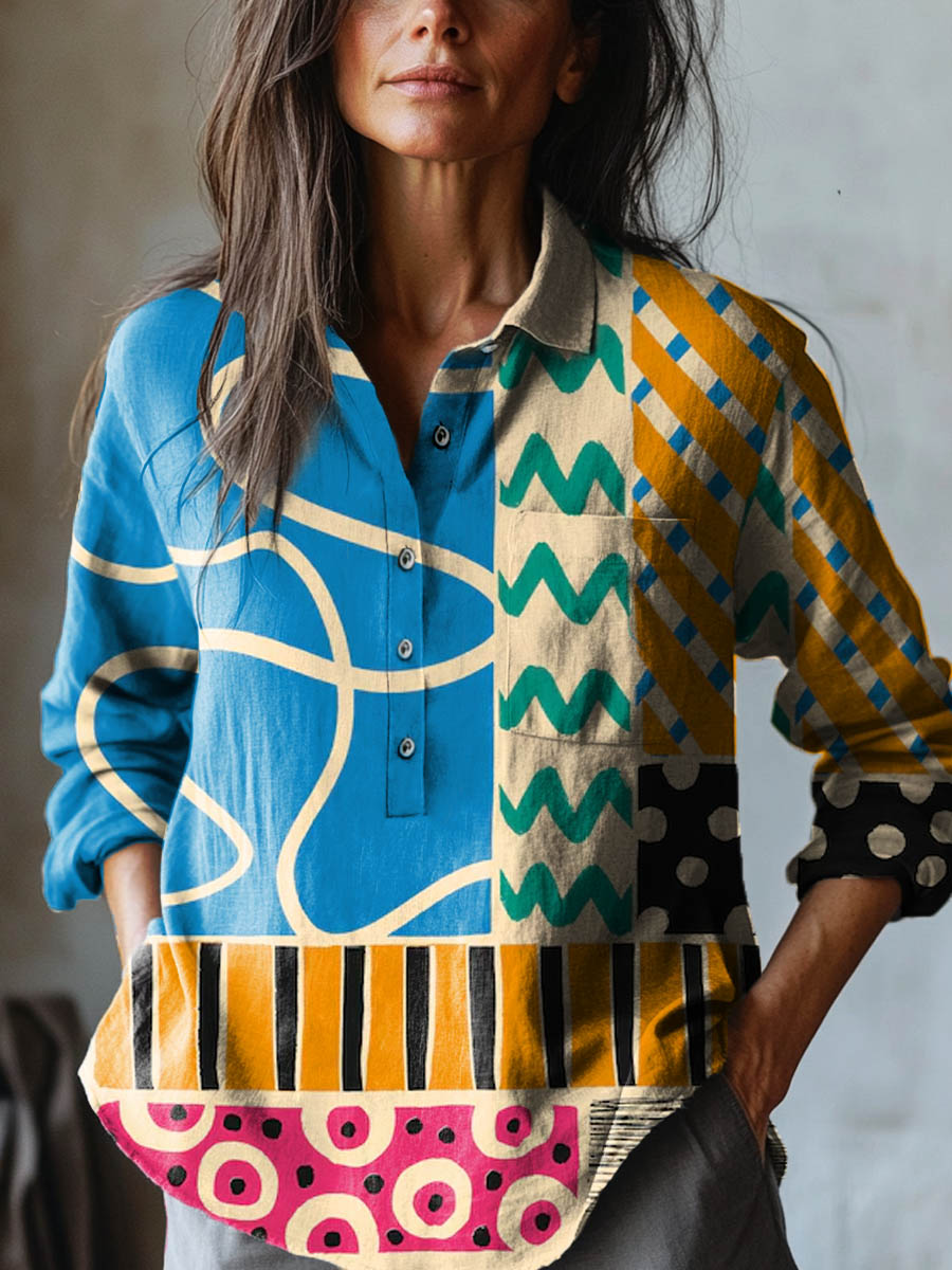 VELOURA | Camisa Elegante con Estampado Inès
