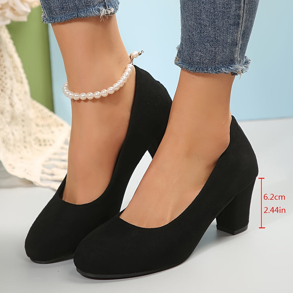 VELOURA | Zapatos de Tacón Ancho y Talón Estable