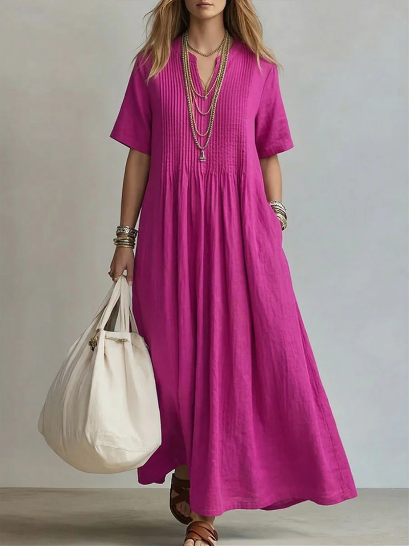 VELOURA | Vestido Plisado Elegante Léa
