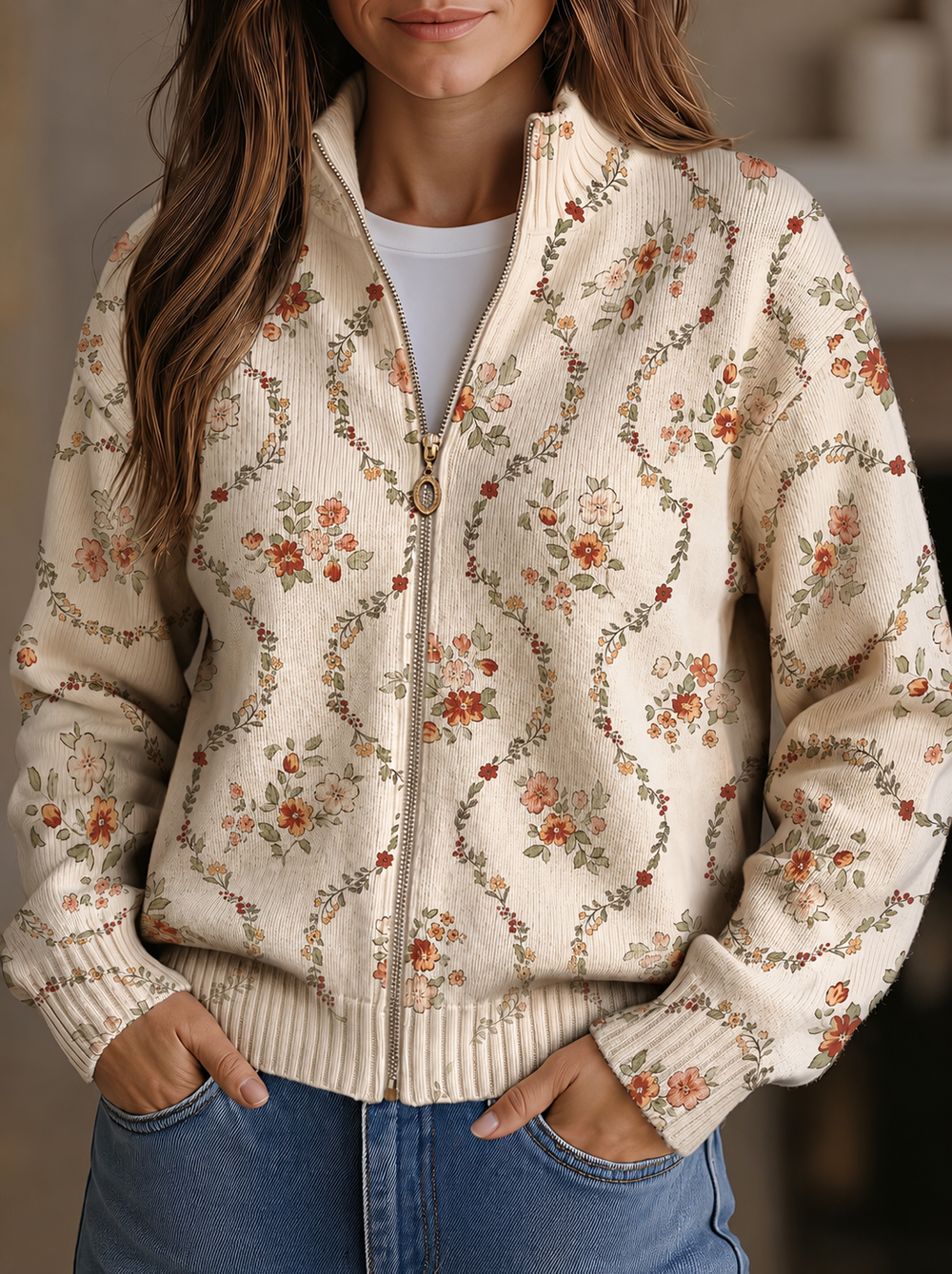 Paloma | Chaqueta de Punto Enredadera Floral