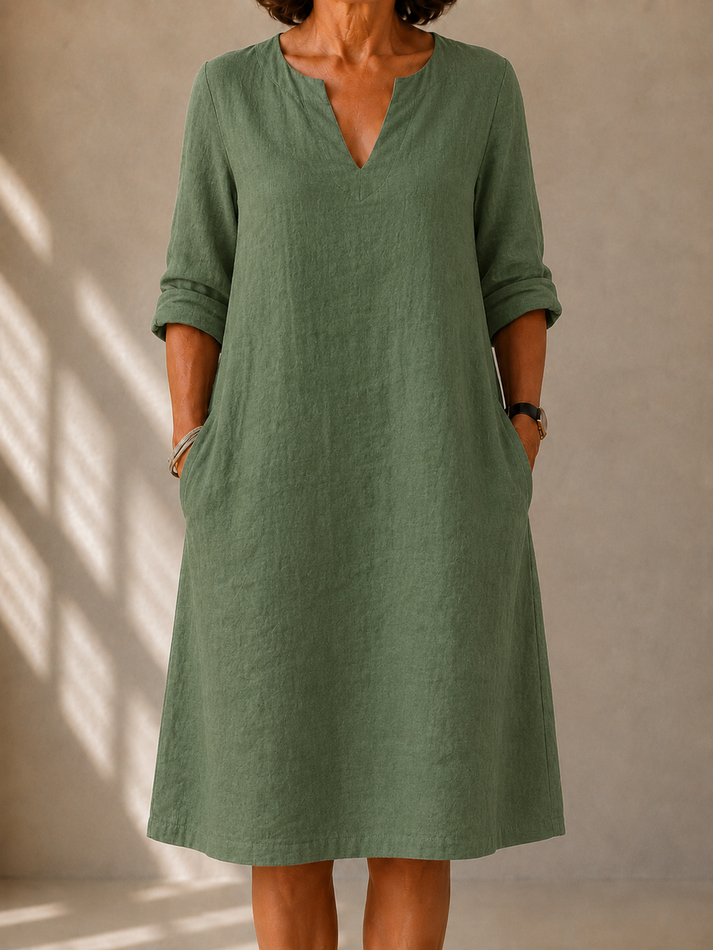 VELOURA | Vestido Trapecio con Bolsillos Laterales Lucie