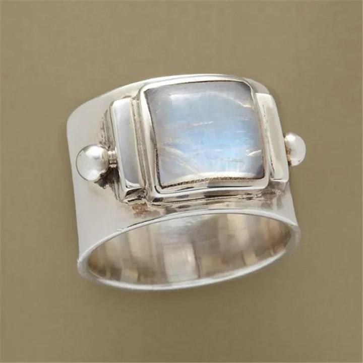 VELOURA | ANILLO VINTAGE EN CRISTAL DE LUNA CÚBICO