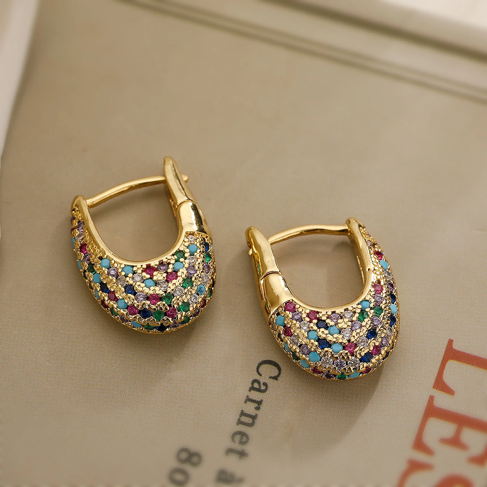 VELOURA | ARETES ELEGANTES CON CRISTALES DE COLORES