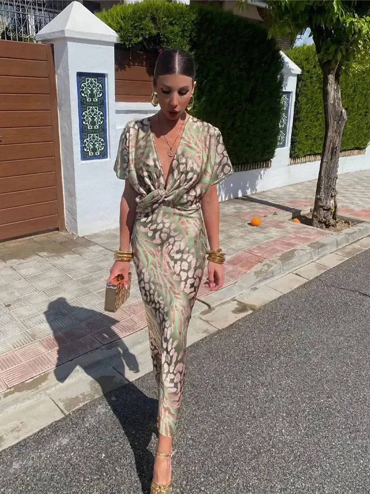VELOURA | Vestido Midi Impreso en Cobre Amélie