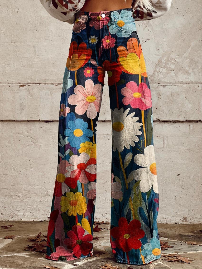 Léna - Pantalón Ancho Floral