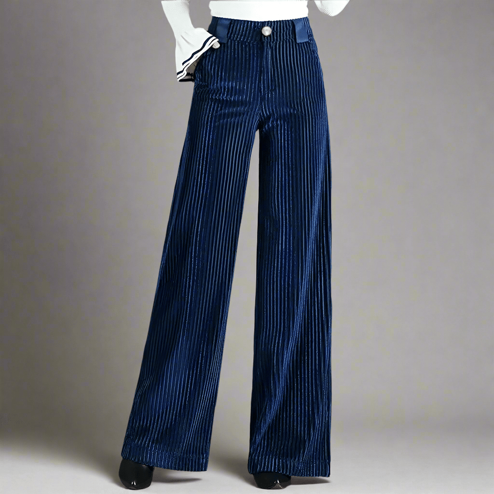 VELOURA | PANTALÓN DE VELUR TRICOTADO DE CINTURA ALTA PARA MUJER
