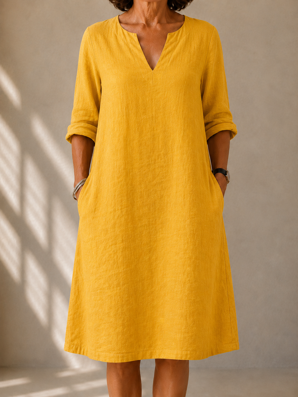 VELOURA | Vestido Fluido de Manga Larga Monique